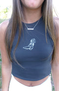 Vintage Cowboy Boot Tank in Charcoal