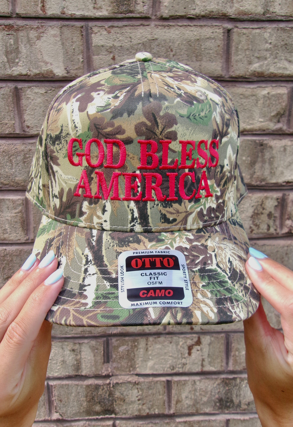 God Bless America Camo Trucker