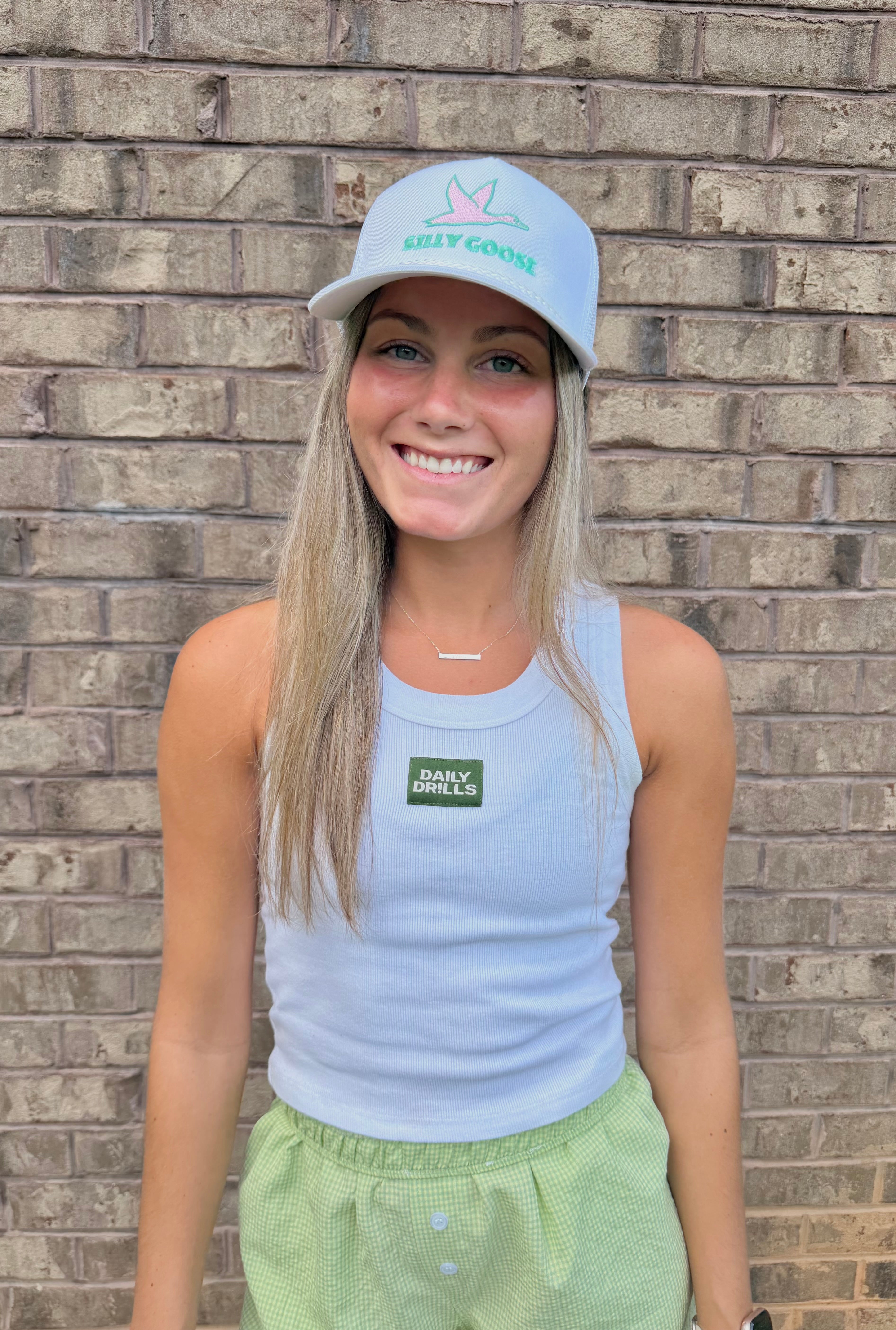 Silly Goose Trucker in White