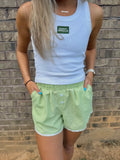 Gingham Lace-Trim Boxer Shorts