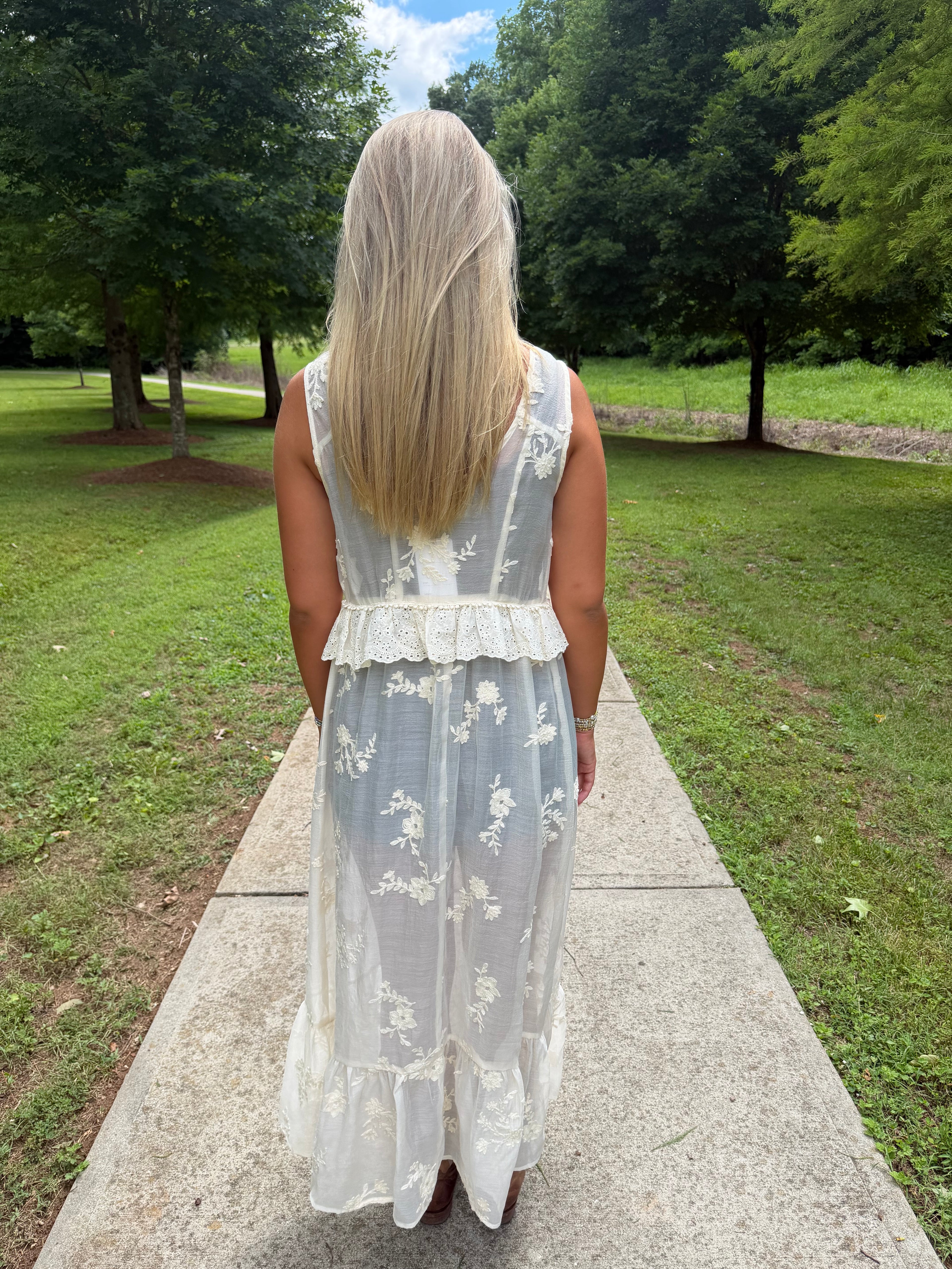 Ivory Bloom Maxi Top