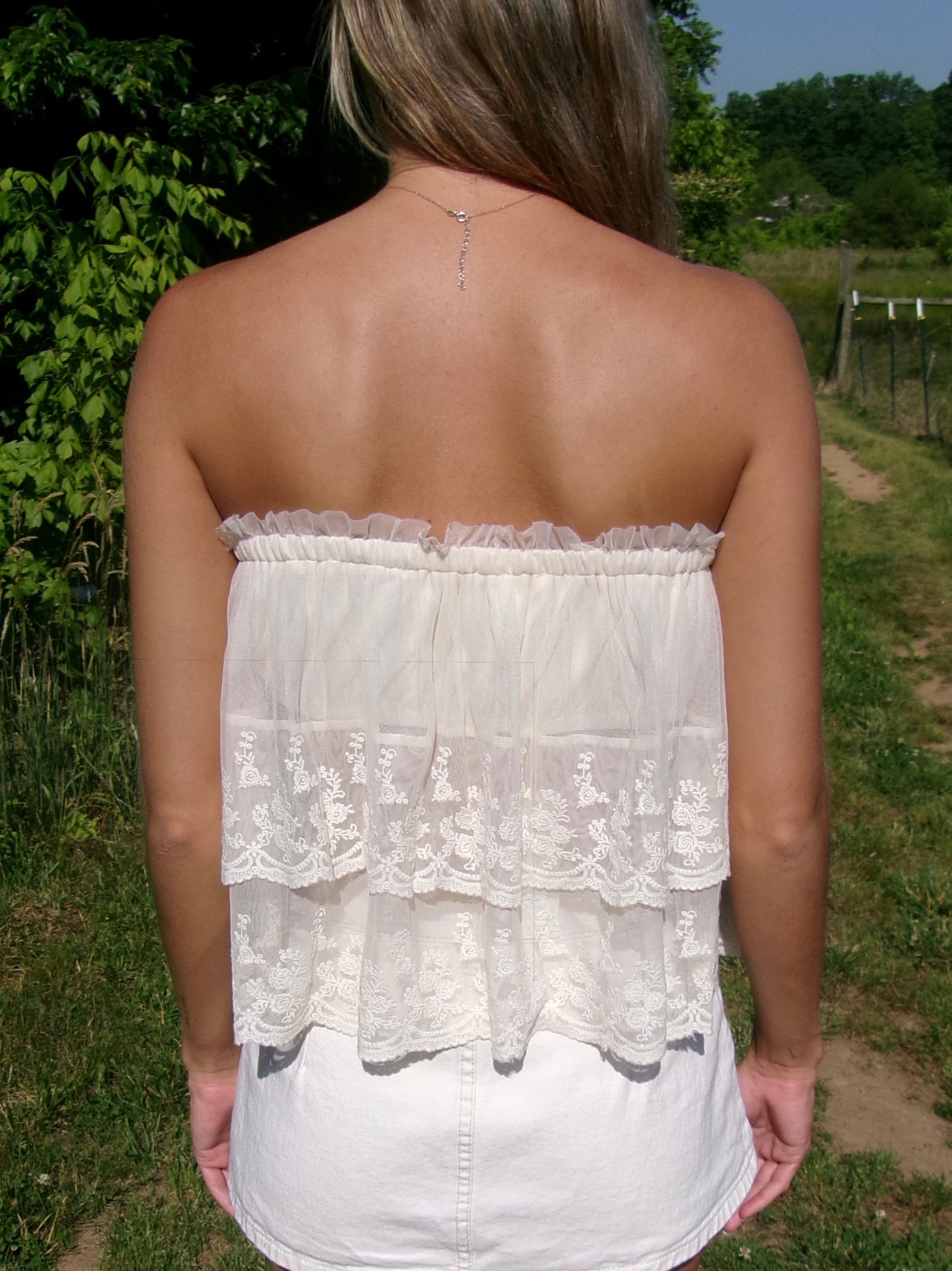 Timeless Lace Tube Top in Cream
