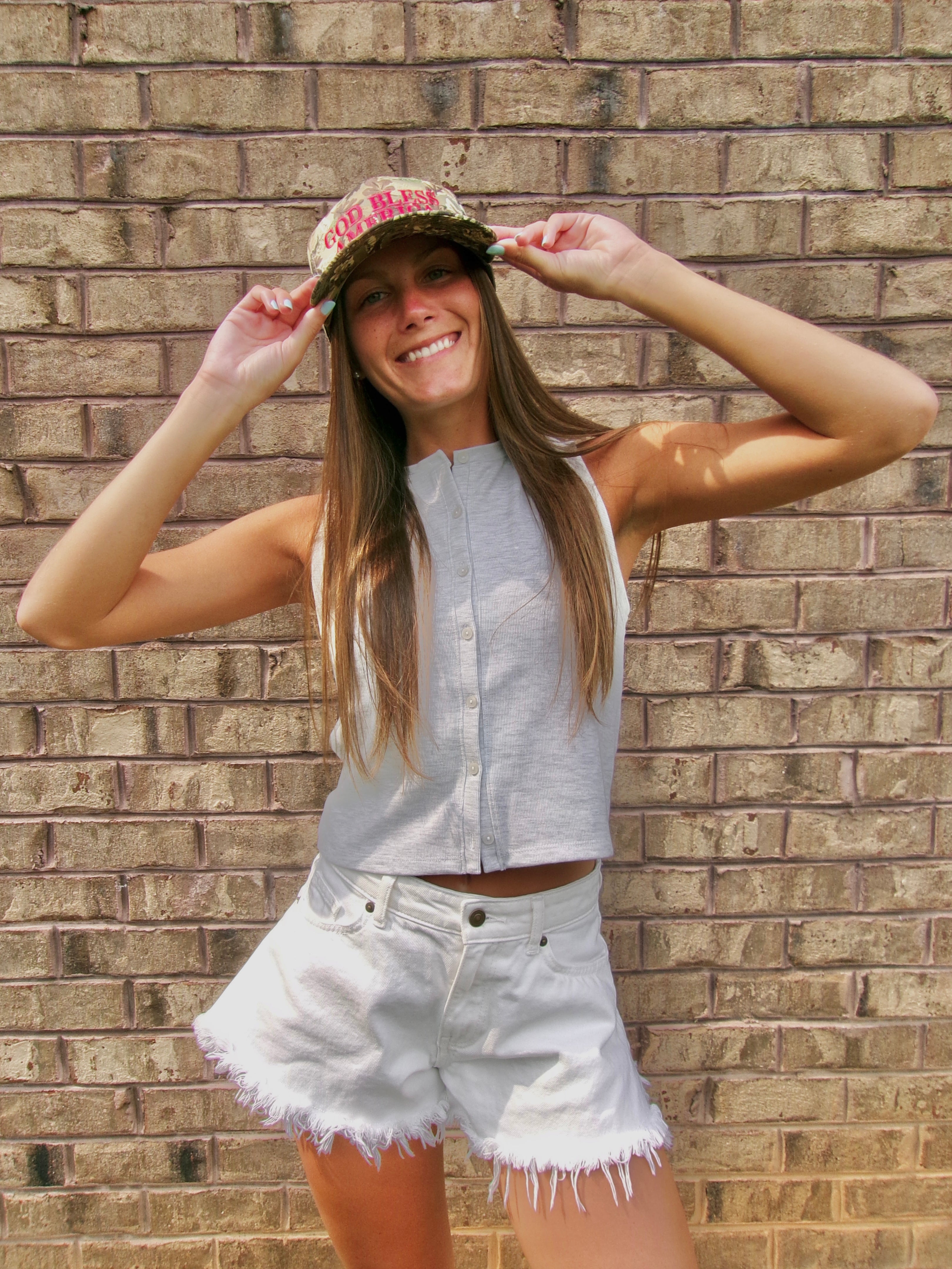 God Bless America Camo Trucker