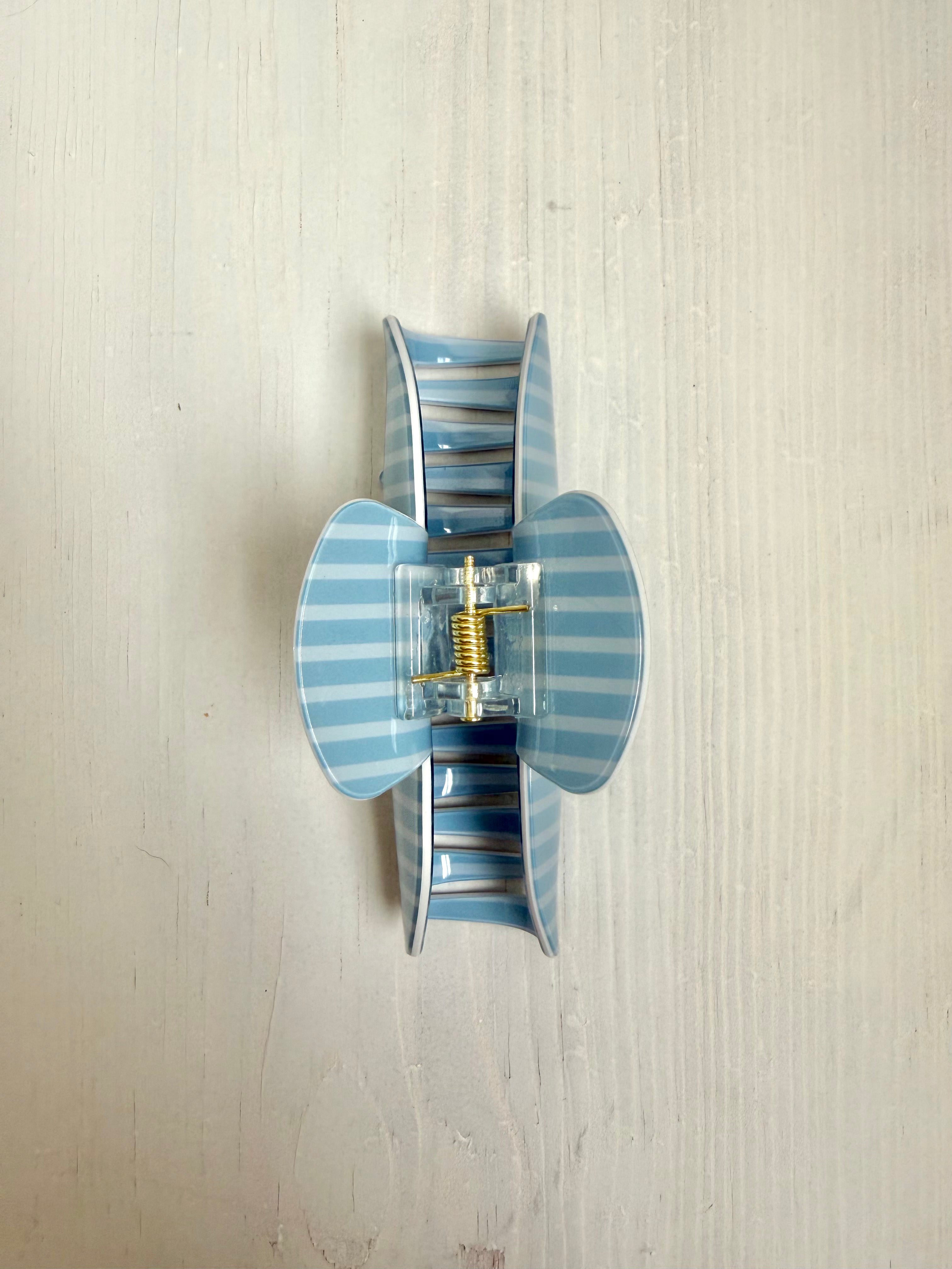 Blue Pinstripe Claw Clip